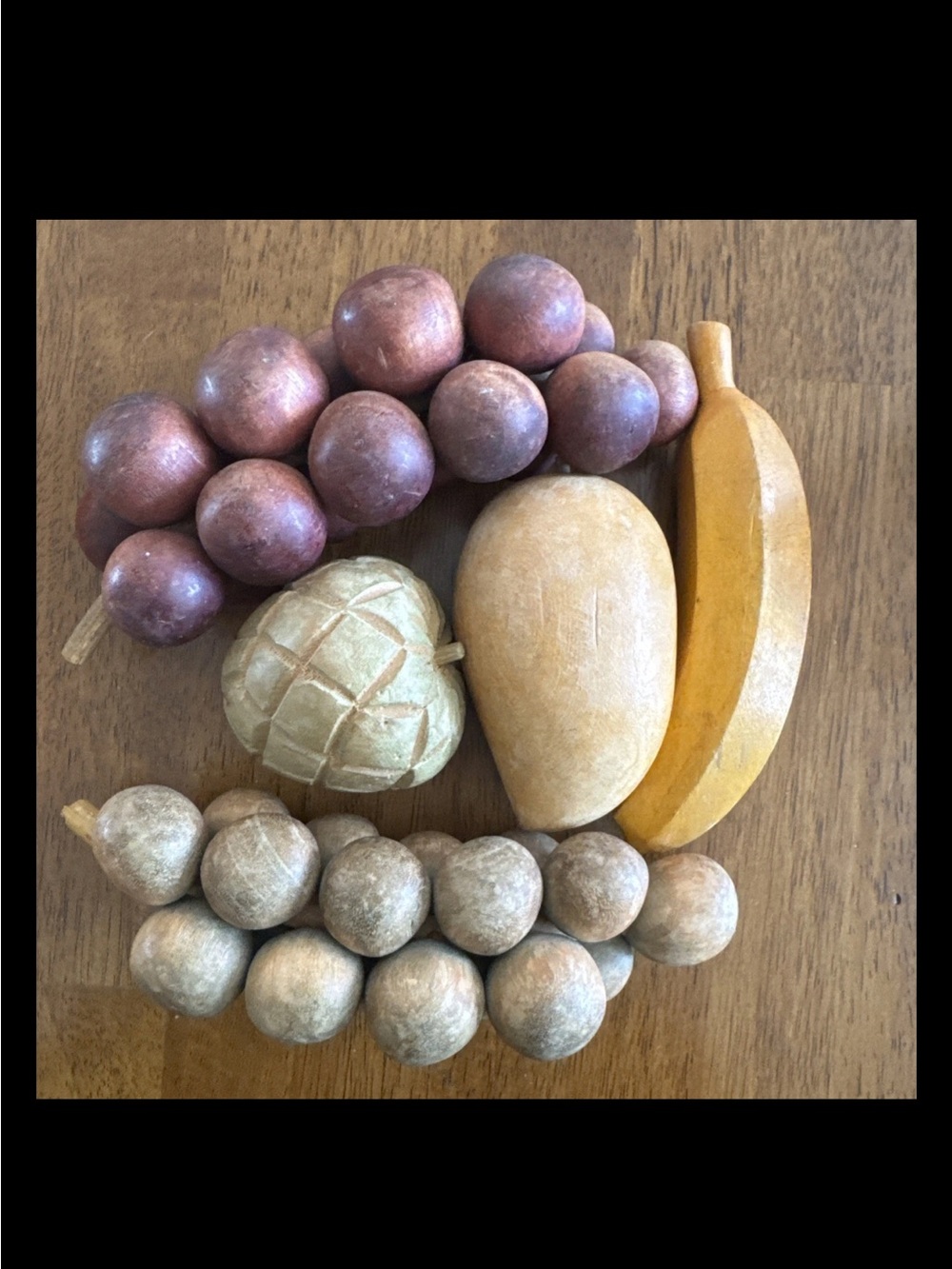 Vintage Mid Century Modern MCM Decorative Wooden Fruit Lot Of 5
